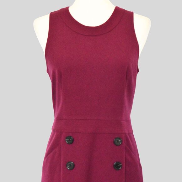 BANANA REPUBLIC Women's Button Accent Burgundy Dress Size 6 - Picture 4 of 8